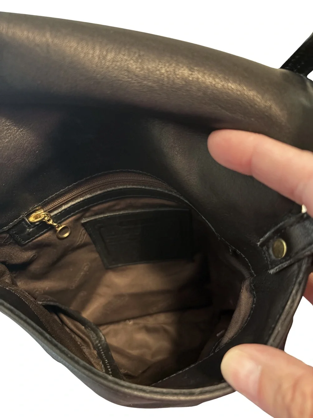 Coach Legacy 9821 Black Leather Flap Small Crossbody with Gold-Tone Hardware
